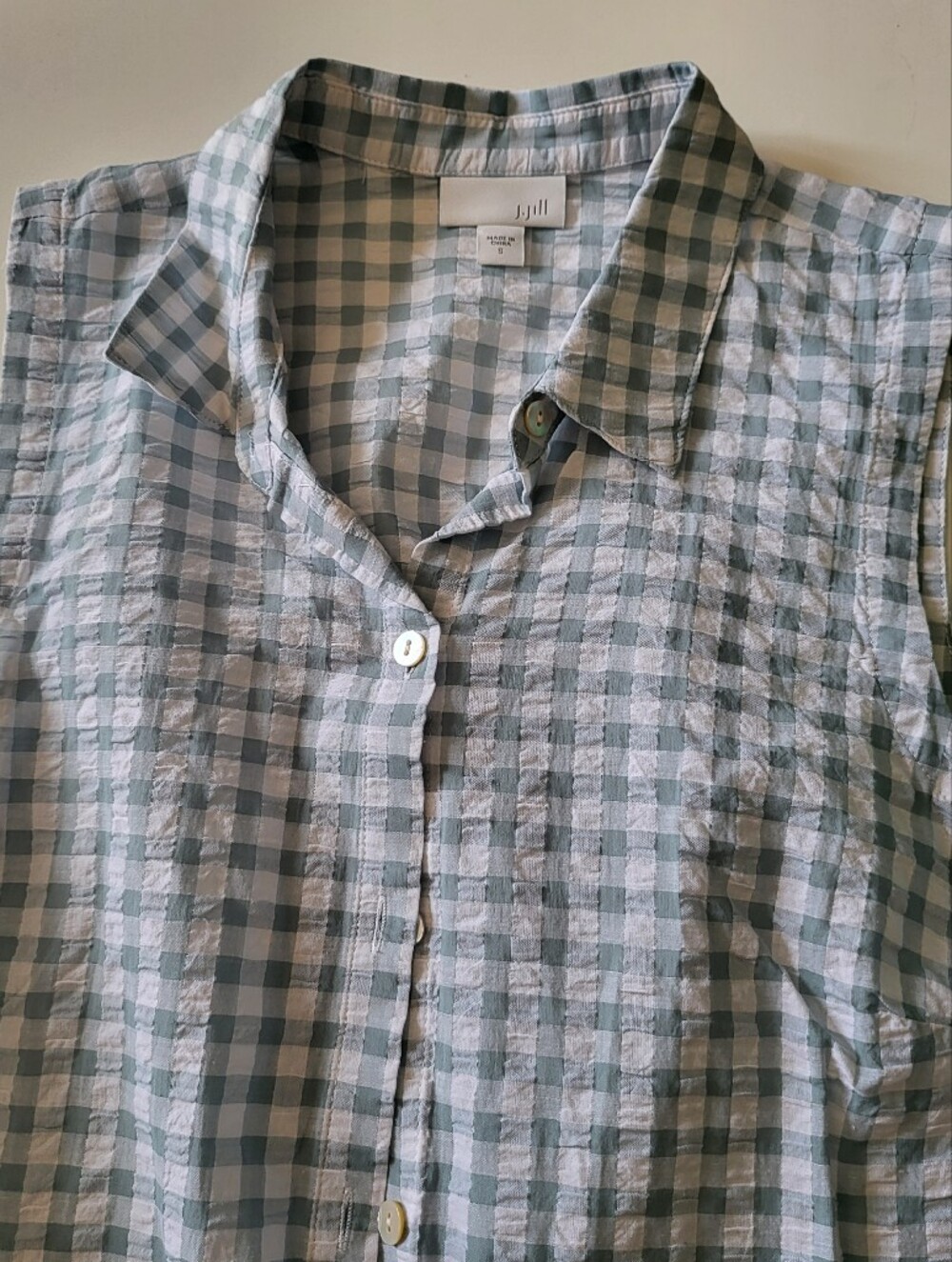 J. Jill Small Sleeveless cotton blend button down